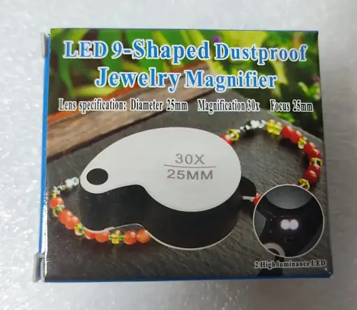 Лупа ювелирная NO 92530 30-кратная складная с подсветкой диаметр 25 мм - фото 3