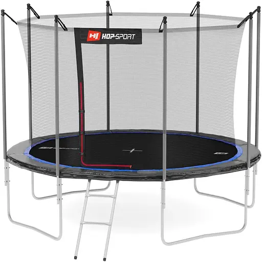 Батут Hop-Sport 10ft (305см) чорно-синій з внутрішньою сіткою (4 ноги)