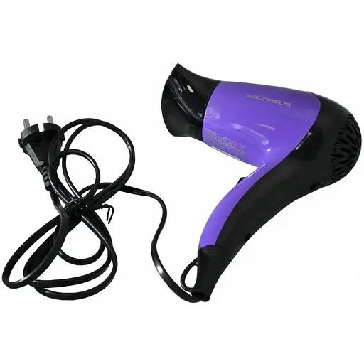 Фен для сушки волос Grunhelm GHD-519 мощный компактный дорожный 1200 Вт сиреневый с черным - фото 3