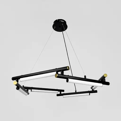 Унікальна підвісна люстра у чорному кільцевому корпусі Ø 78 см | Line F | Арт. MJ318-800 BK - фото 5