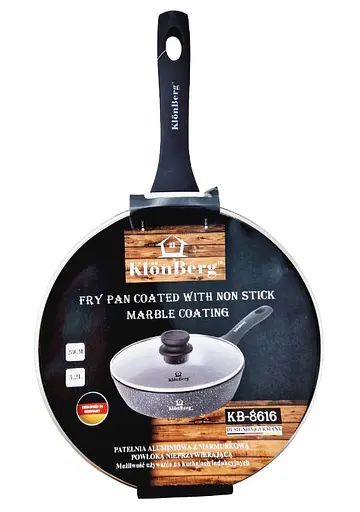 Традиционная сковорода Klonberg KB-8614 с мраморным покрытием с крышкой 24 см - фото 4