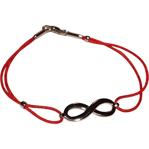 Браслет Qvaliz Нескінченність з текстилю з срібними вставками. 05-00576 14,5