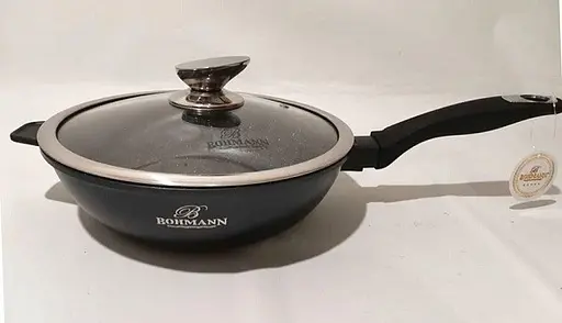 Сковорода с антипригарным покрытием Bohmann 24 см 1300-24-MRB для жарки с толстым дном - фото 2