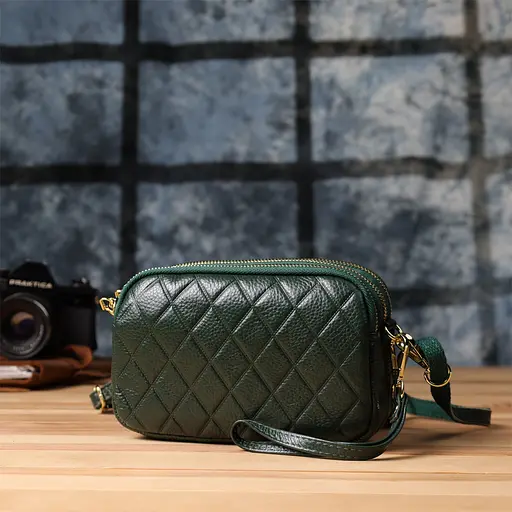 Кожаная сумка Vintage на три отделения для женщин 19х12х6.5 см sum0027599 - фото 9