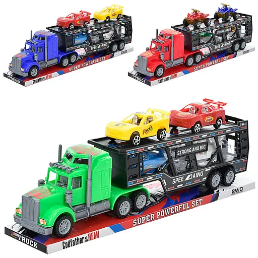 Трейлер, 38 см, инерция, машинки, квадроцикл, 40x8x13 см (В ассортименте) - фото 2