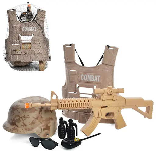 Детский набор с оружием "Combat" SW-207 жилет, каска, очки, рация
