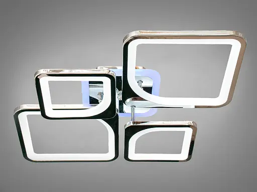 Стельова люстра з диммером і LED підсвічуванням, колір хром, 100W - фото 2