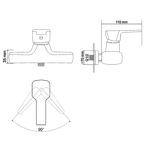 Змішувач для душу RJ Rock хром RBZ078-5 Хром - фото 2