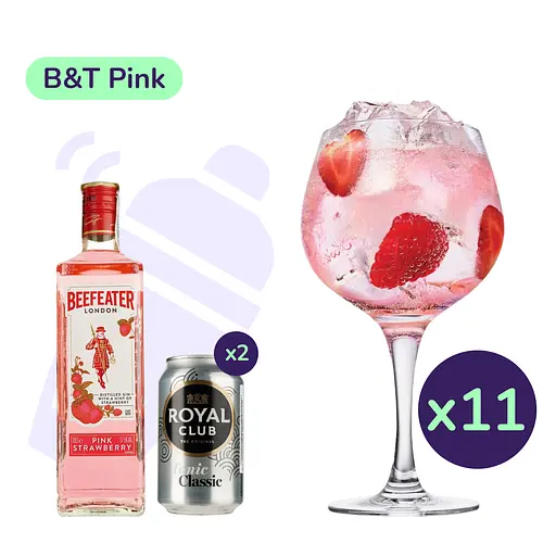 Коктейль B&T Pink (набор ингредиентов) х11 на основе Beefeater Pink