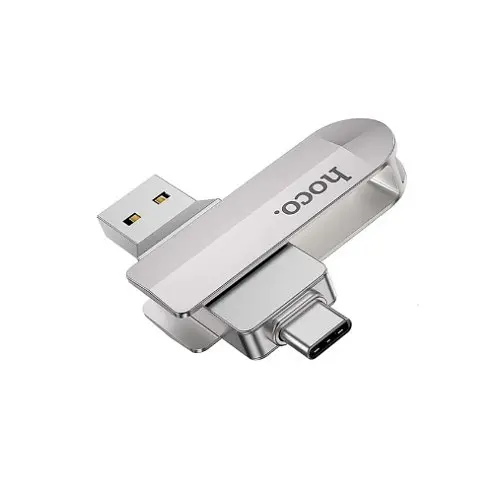 Флеш-накопитель USB-A/C Hoco UD10 Wise Type-C USB flash drive 32Gb серебристый - фото 6