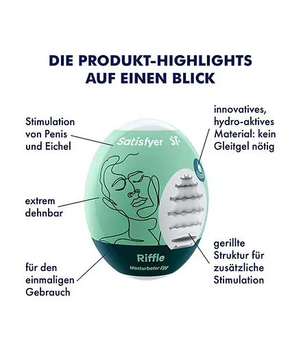 Мастурбатор яйцо Satisfyer Egg Single Riffle белый - фото 3