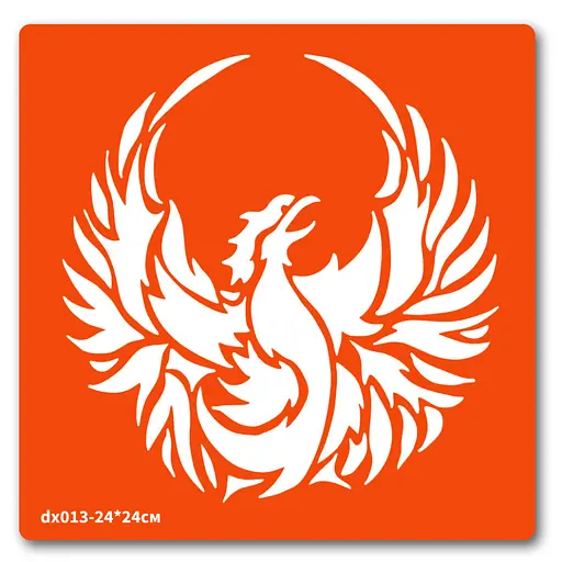 Трафарет для био-тату Феникс Fresh Tattoo dx013-24*24см, размер 24 х 24см - фото 1