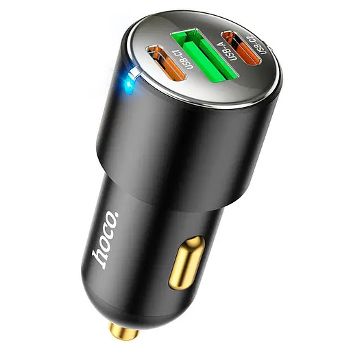 Автомобільний зарядний пристрій Hoco NZ6 PD45W 3-port ( 2C1A ) car charger Чорний - фото 1