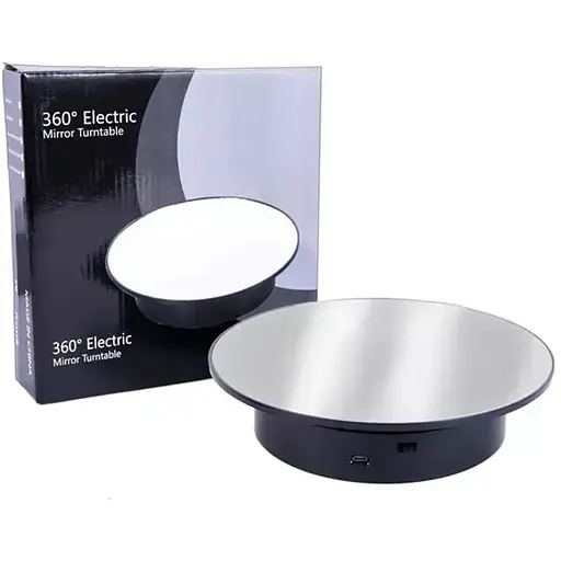 Поворотный стол Heonyirry C366 для предметной съемки и 3D фото диаметр 20 см черный зеркальный - фото 2