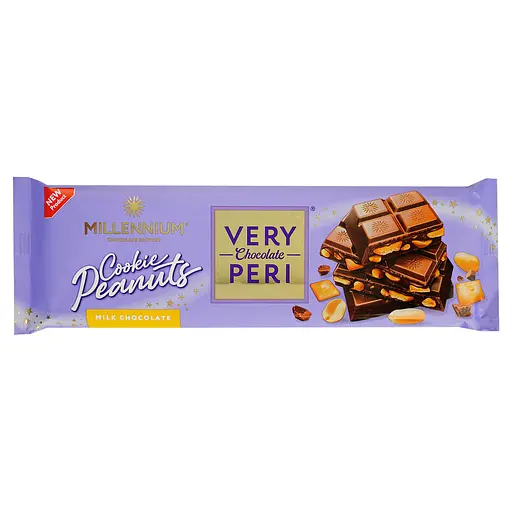 Шоколад молочный Millennium Very Peri с начинкой, печеньем и арахисом 270 г (949792)