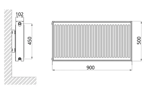 Радиатор стальной Thermo Alliance IMAS 22 тип 500x900 мм боковое подключение (TAI22500900K) - фото 2