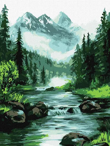 Набір для розпису по номерах Таємниче джерело, Ideyka, 30x40 см, КНО6371