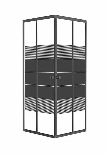 Душевая кабина квадратная RJ Velum 90x90 раздвижная стекло Black Linia 4 мм без поддона black matt 90BRZ082Linia, Чер ный матовый, интимато - фото 1