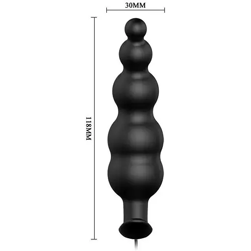 Анальний стимулятор з вібрацією Pretty Love BI-040039, Чорний - фото 7