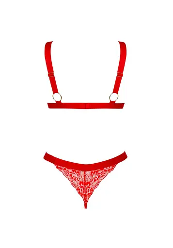 Комплект білизни Obsessive Elianes XS/S червоний - фото 6
