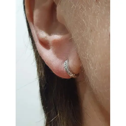 Срібна моносережка Dear з фіанітами. 3658.1С - фото 2