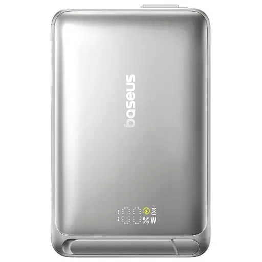 Портативний ЗП Power Bank Baseus Nomos Qi2 Kickstand OS with Cable 45W з БЗП 10000 mAh (P10078800) Lunar Gray - фото 3