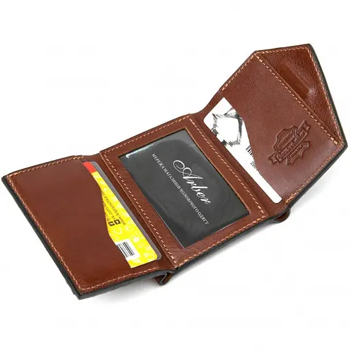 Кожаный кошелек Grande Pelle 10х9.5х2 см acs0029302 - фото 2