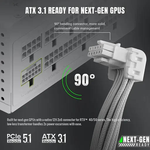 Блок питания GameMax GS 750G 750W SFX 80+ Gold White (GS 750G WH V25) - фото 10