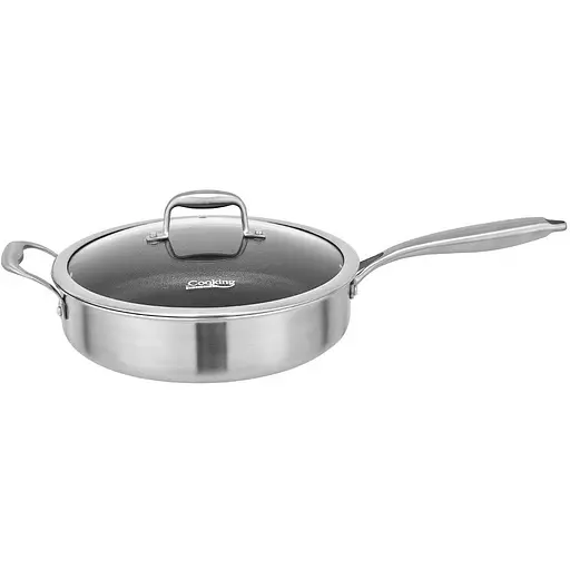 Сковорода з нержавіючої сталі з кришкою Heinner Titanium3 26 см (HR-MRK-26C) - фото 2