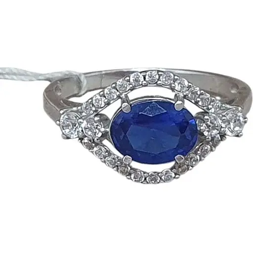 Серебряное кольцо Агни Прага с сапфиром. 1579/9р-HSPH 18,5