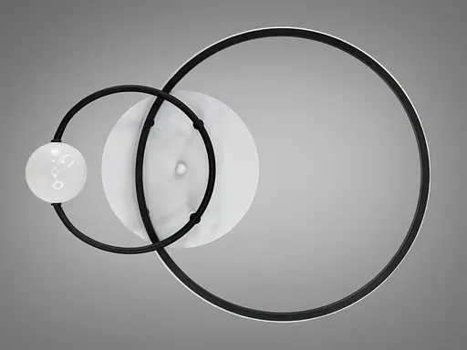 Потолочная светодиодная люстра кольца с пультом, 35Вт, белый+черный - фото 4