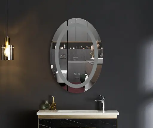 Дзеркало Mixxus Plain MV03-50x70 (LED Touch, антизапотівання, димер, регулювання яскравості) MI6664 - фото 3