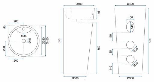 Умивальник Rea Blanka підлоговий білий REA-U5635, Білий - фото 8