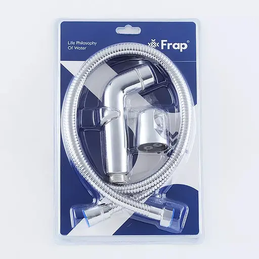 Гигиенический набор (лейка, шланг, кронштейн), хром Frap F021, Хром - фото 5