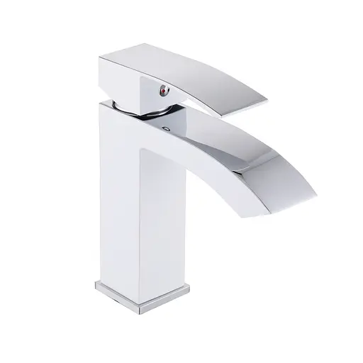 Змішувач для умивальника Qtap Swan Cascada QTSWA270CRW45568 Chrome/White Білий - фото 1