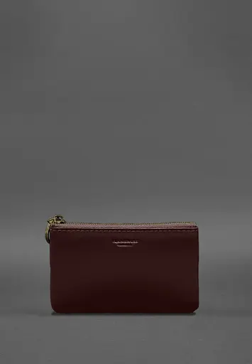 Шкіряна монетниця / міні-косметичка 3.0 бордова краст - фото 2