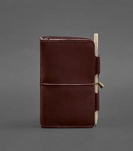 Шкіряний блокнот (Софт-бук) 3.0 бордовий Crazy Horse - фото 1