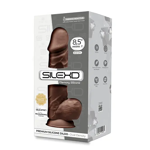 Фалоімітатор Silexd Premium Silicone Dildo Model 4 Size 8.5 21.5 см коричневий - фото 3