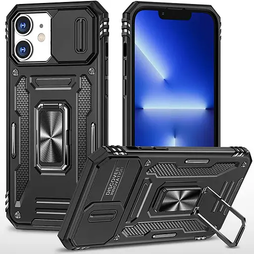 Ударопрочный чехол Epik Camshield Army Ring для Apple iPhone 11, 6.1 Черный/Black