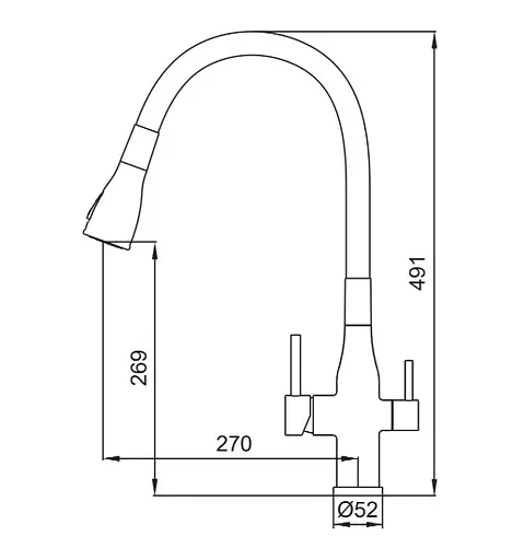 Смеситель для кухни Koer KI-72024-02 с выходом для питьевой воды (KR5011) - фото 2