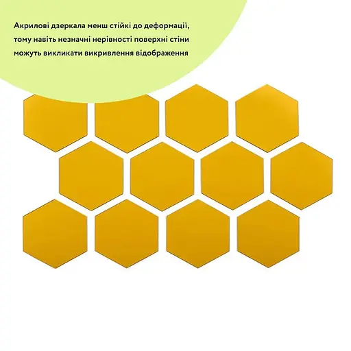 Дзеркальний декор Wall Sticker SW-00002515 акриловий самоклеючий 80х70 мм 12 шт. золото - фото 2