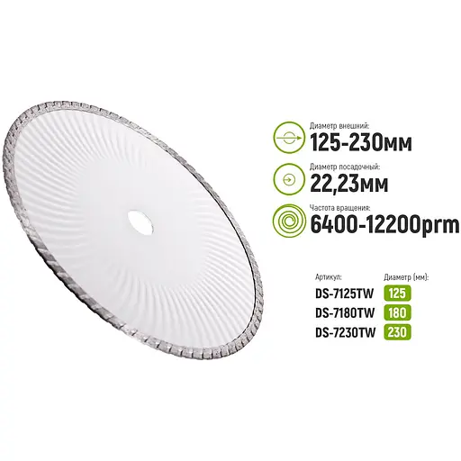Диск алмазний Alloid Building Tools Turbo Wave відрізний 230 мм (DS-7230TW) - фото 3