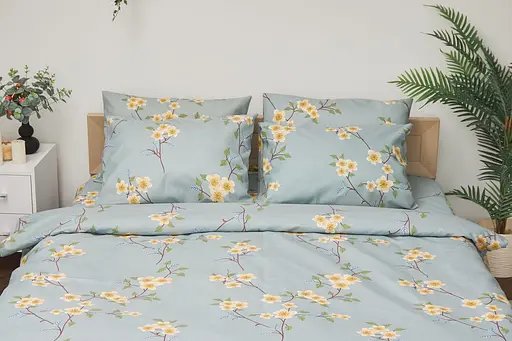 Комплект постельного белья Moon&Star полуторный 143х210 наволочки 4х70х70 Spring Flower Микросатин Premium - фото 2