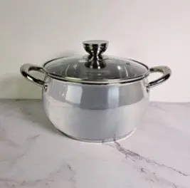 Каструля Sesame 22х12.5 см з нержавіючої сталі, для індукційних плит, зі скляною кришкою 4.7  л - фото 2