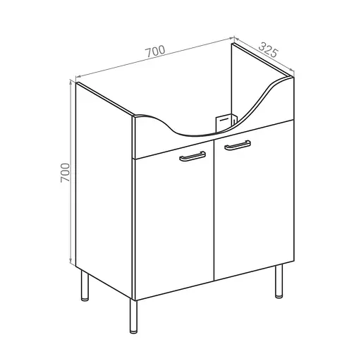 Тумба для підлоги RJ Soft-L з умивальником Runa L81970000 70 см Білий RJFU023-0170WHSET(RJFU023-0170WH+L81970000) Білий - фото 2