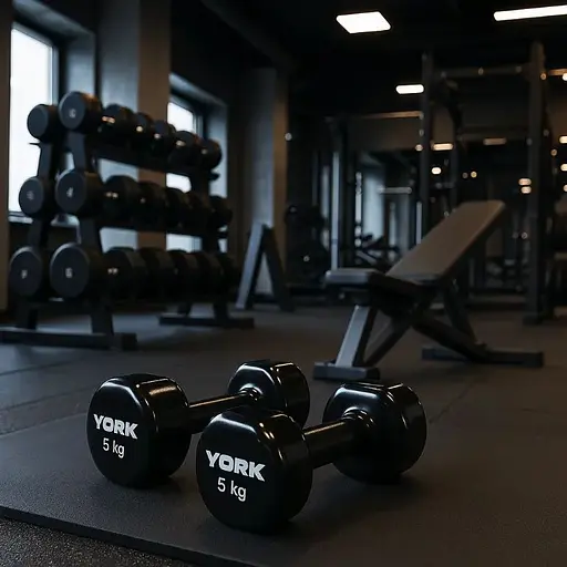 Гантели для фитнеса York Fitness виниловые круглые 2х5кг черный - фото 2