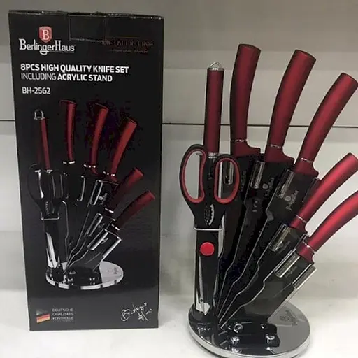 Набор ножей на подставке 8 предметов Berlinger Haus Metallic Line Burgundy Edition (BH-2562) - фото 3
