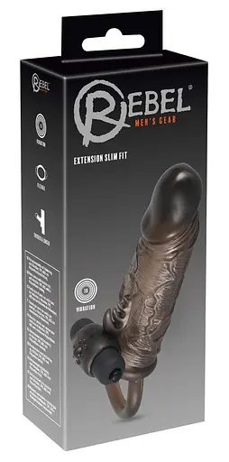 Насадка на пенис Rebel Extension Slim Fit Penissleeve 16 см черный - фото 3