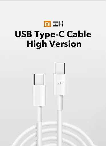 Кабель 60W 1.5 м ZMI Type-C Type-C белый (AL301) - фото 2