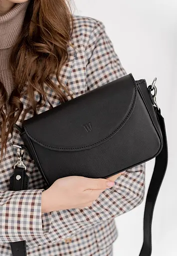 Жіноча шкіряна сумка Molly чорна - фото 2